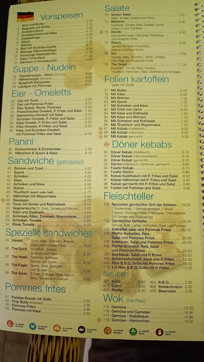 Restaurante the Swan Menu - Image 1